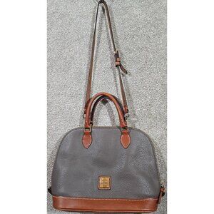 Dooney & Bourke Pebbled Leather Zip Shoulder Satchel Domed Handbag Purse Bag